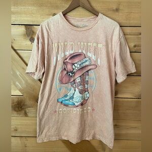 Lotus Fashions Blush Pink Wild West Cowgirls Short Sleeve Graphic Tee